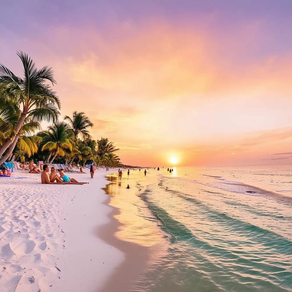 Vũng Tàu beach at sunset