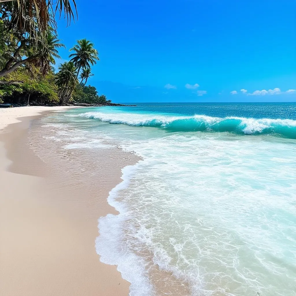 Ocean waves crashing on the shore