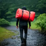 Waterproof Duffel Bag in the Rain