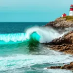 Waves Crashing on Shore