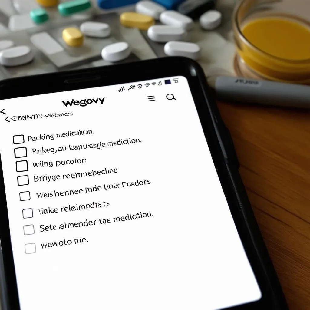 Checklist for traveling with Wegovy