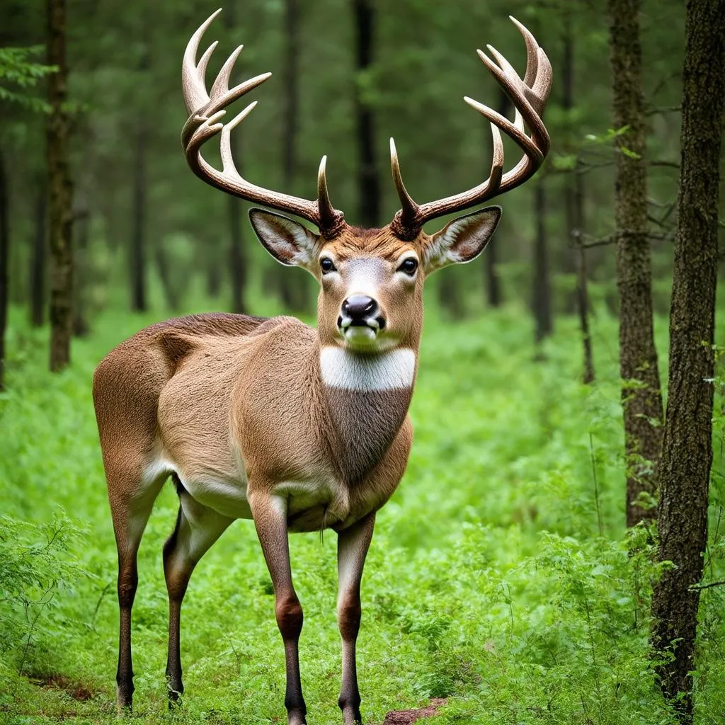 Whitetail Buck in Forest