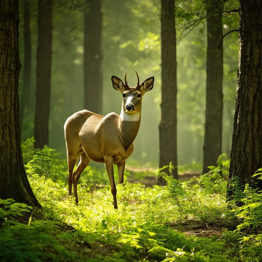 Whitetail Deer in Forest