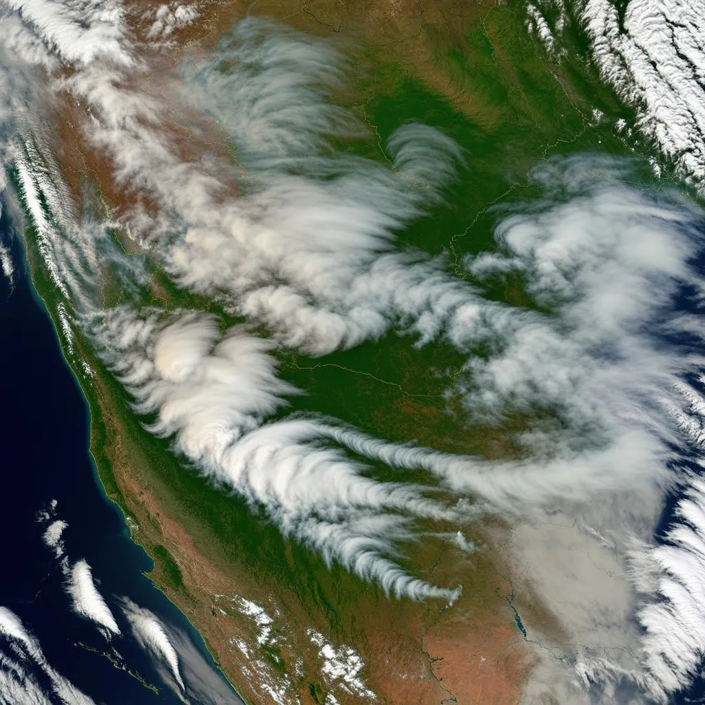 Wildfire smoke from space