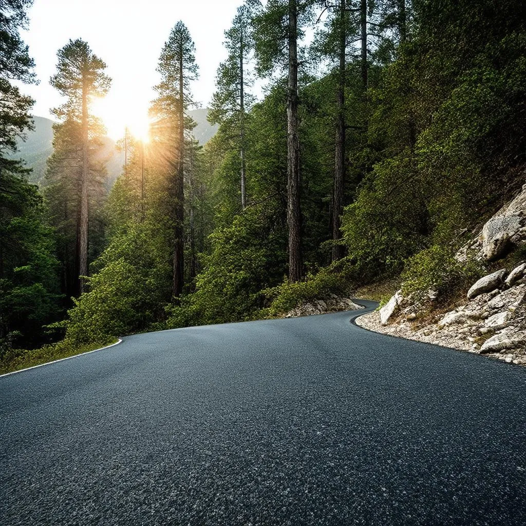 Winding mountain road