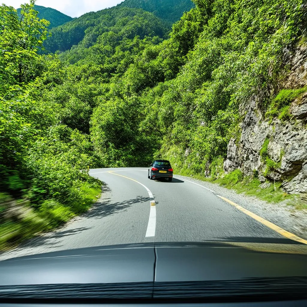 Winding mountain road