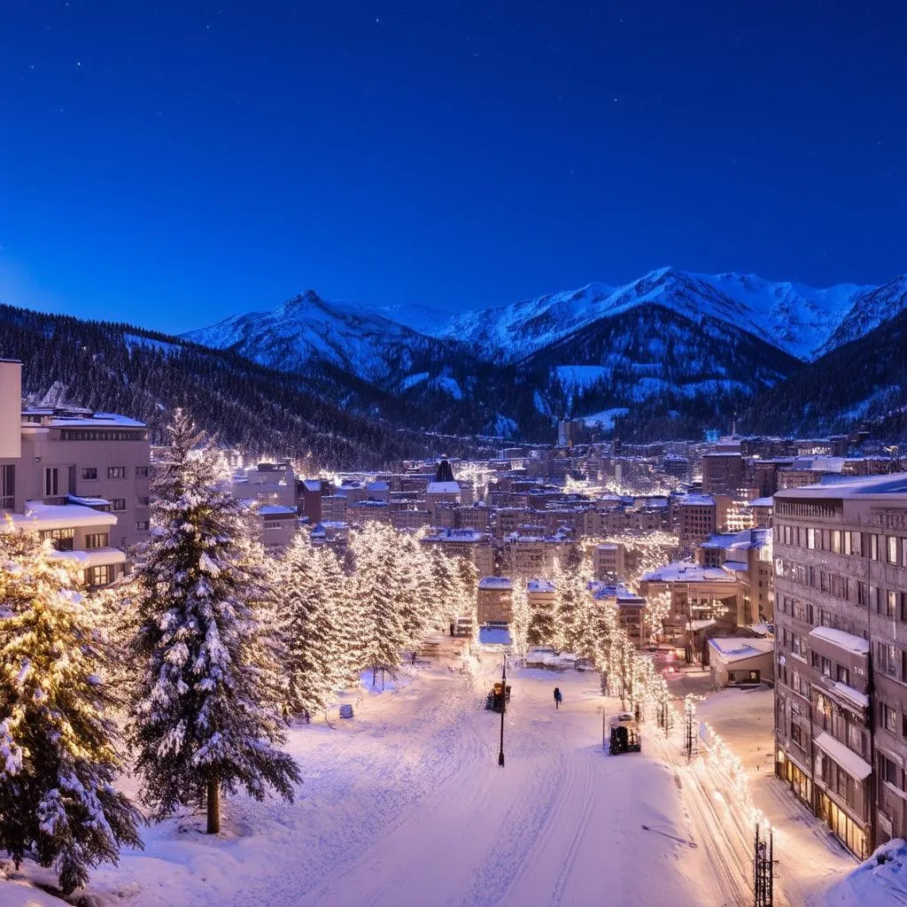 Snowy City View