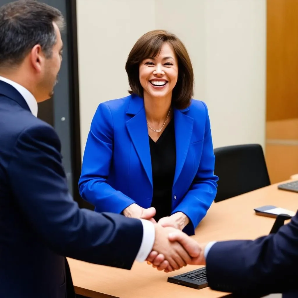 woman nailing a job interview