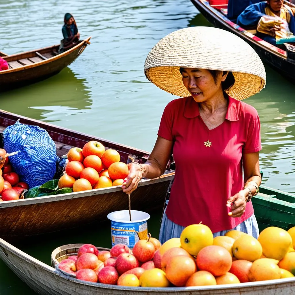 Floating Market Scene