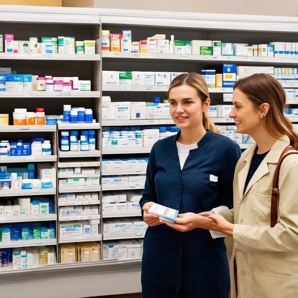 Woman Consulting Pharmacist