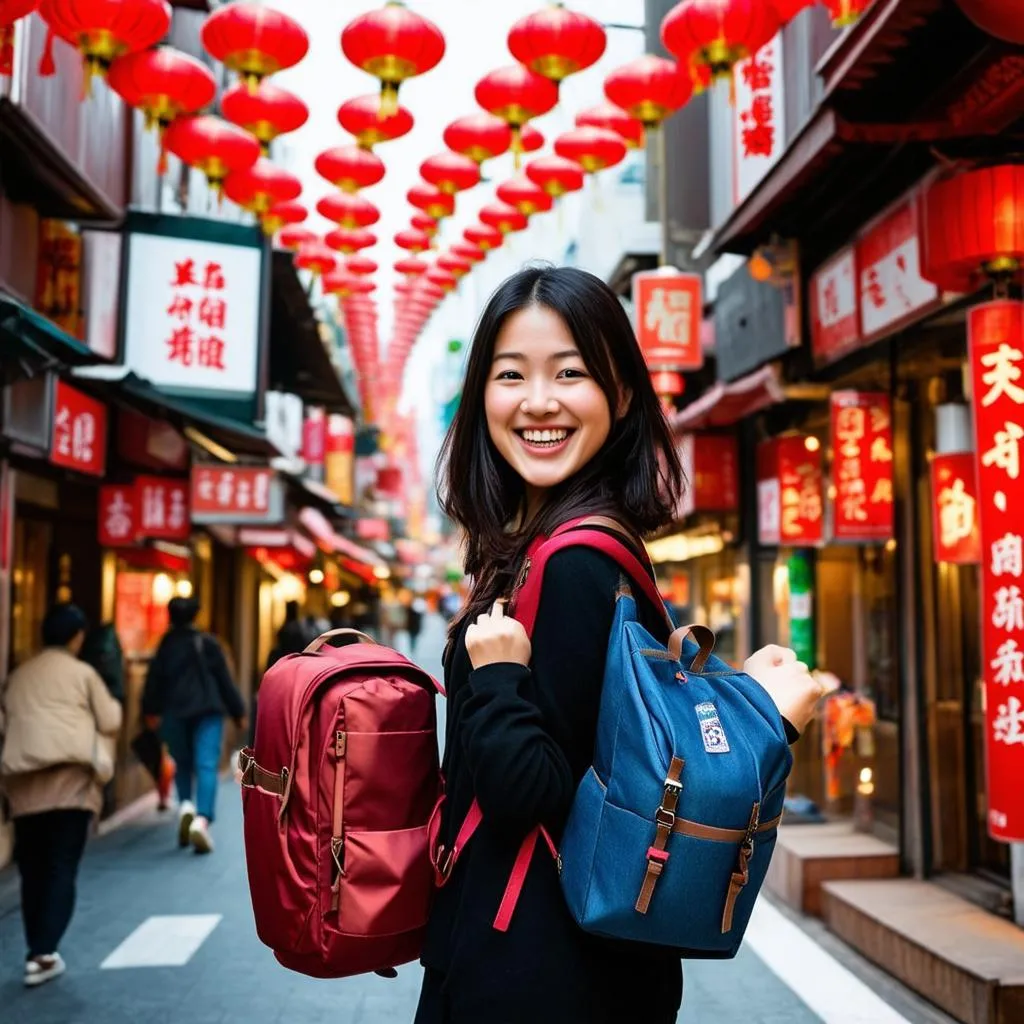 Woman Exploring Hong Kong