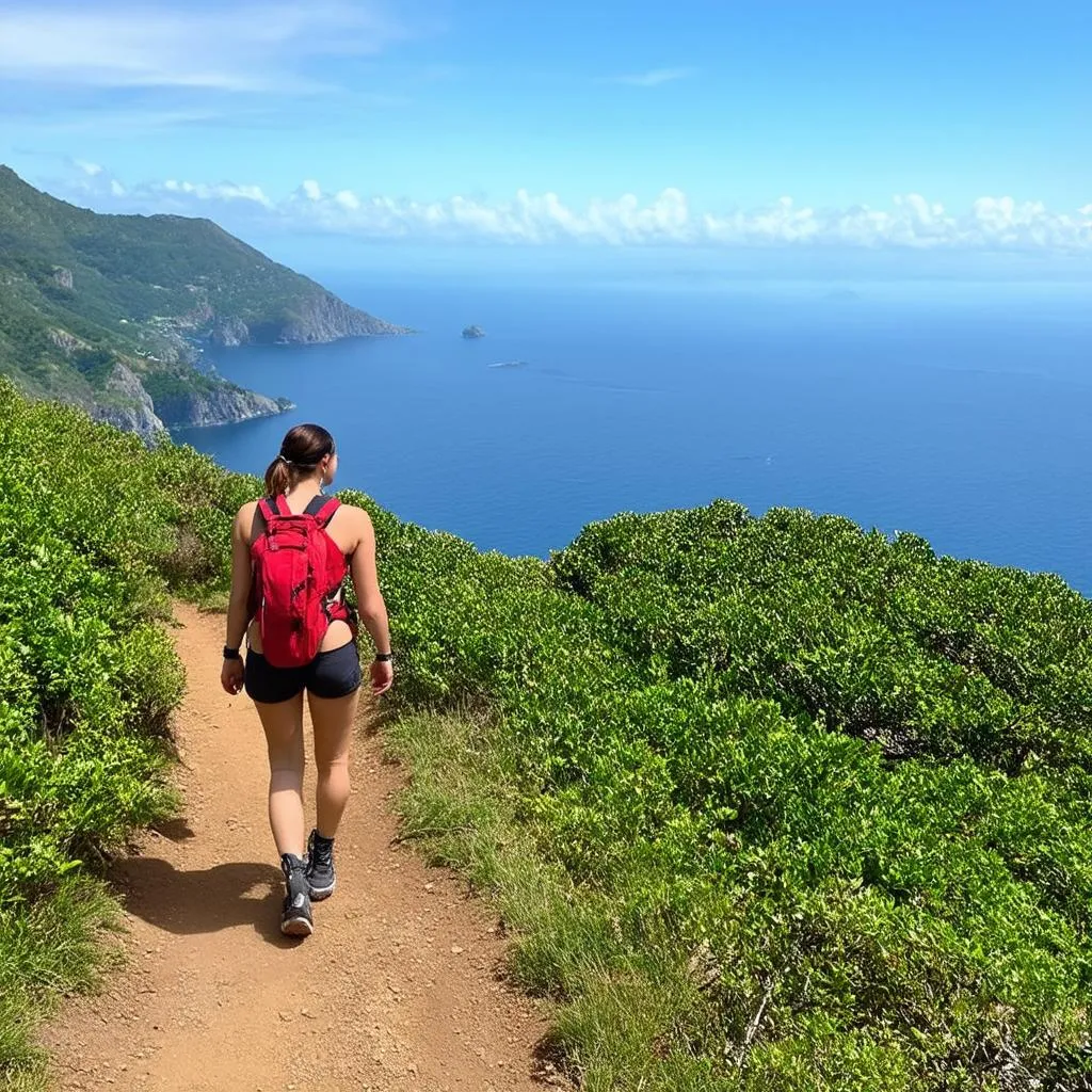 Woman Hiking Dragon's Back Trail