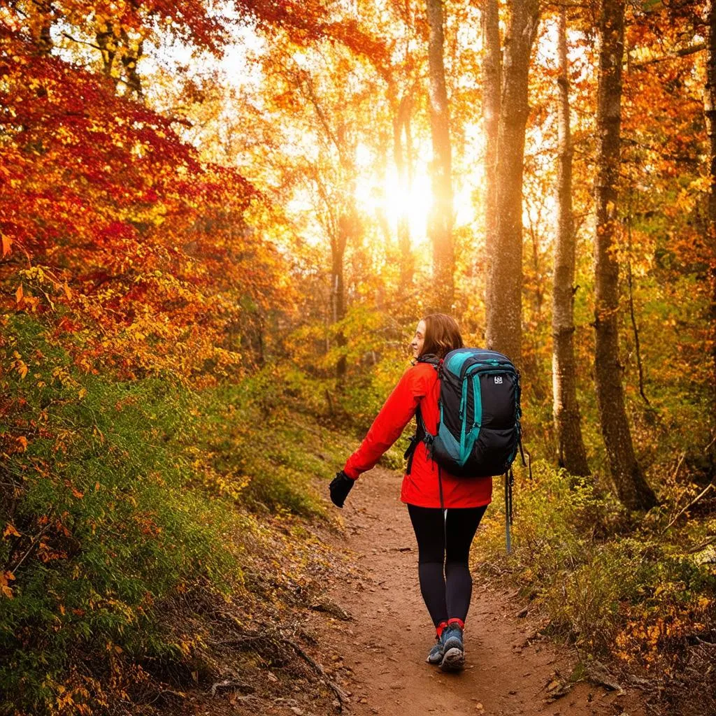 Hiking in autumn