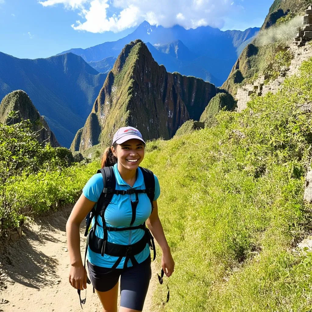 Woman Hiking Inca Trail