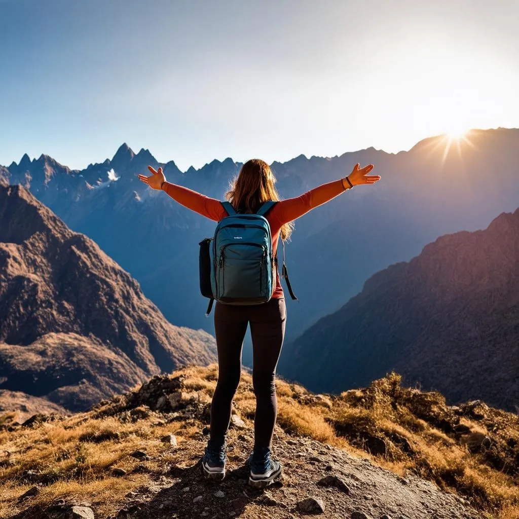 Solo female hiker in Patagonia