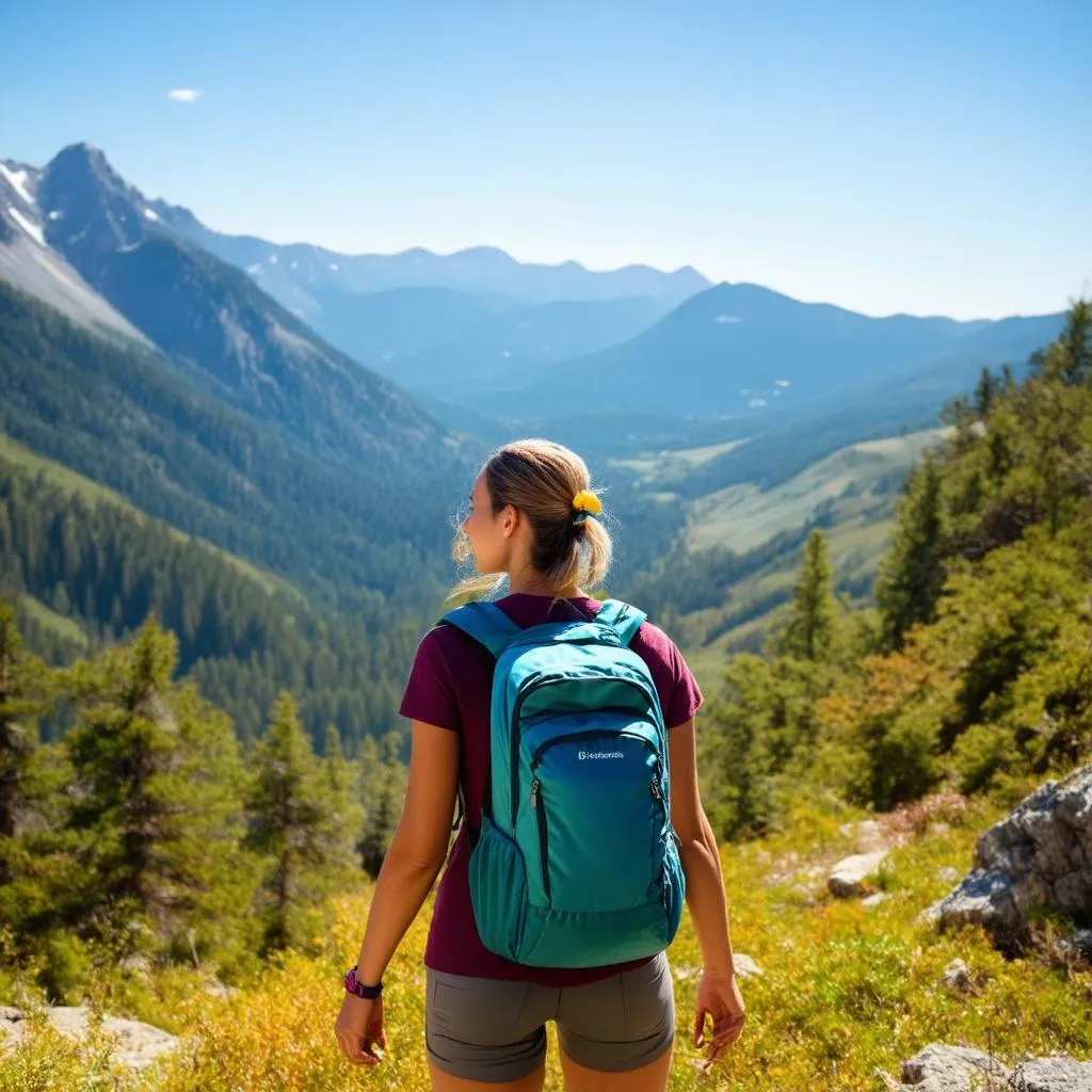 Woman Hiking Mountains