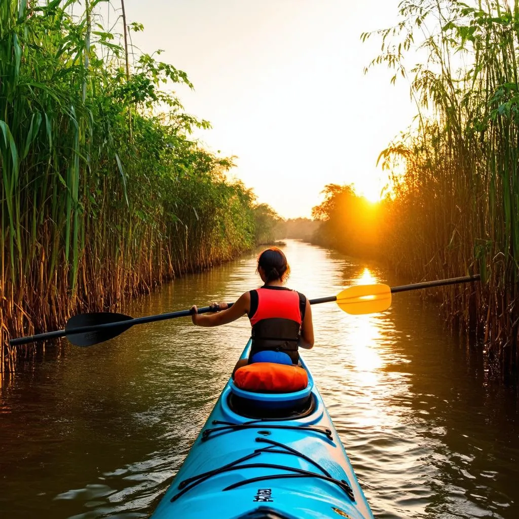 Kayaking in the Mekong Delta