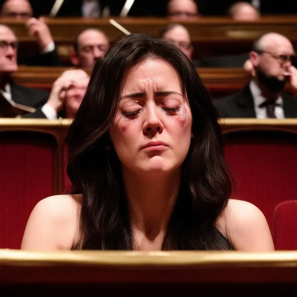 Woman Immersed in Music