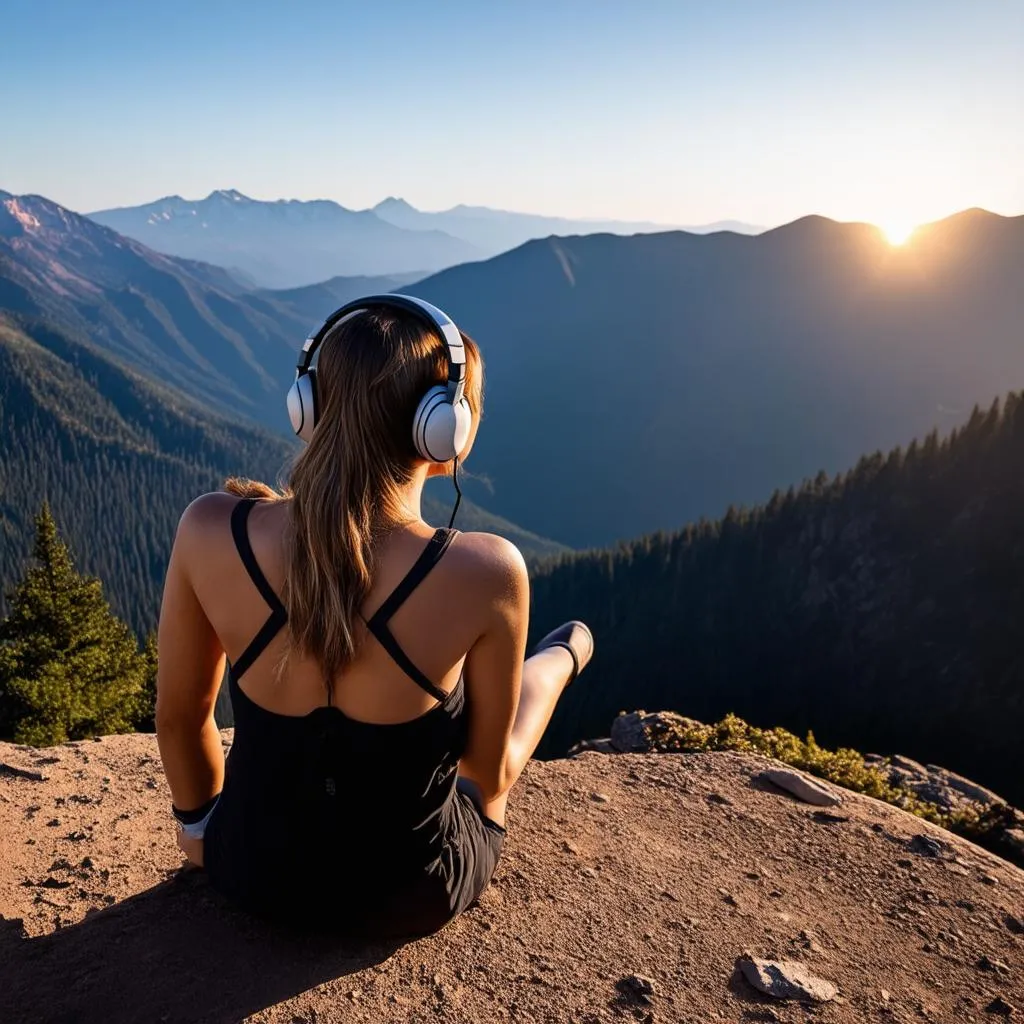 Woman Listening to Music