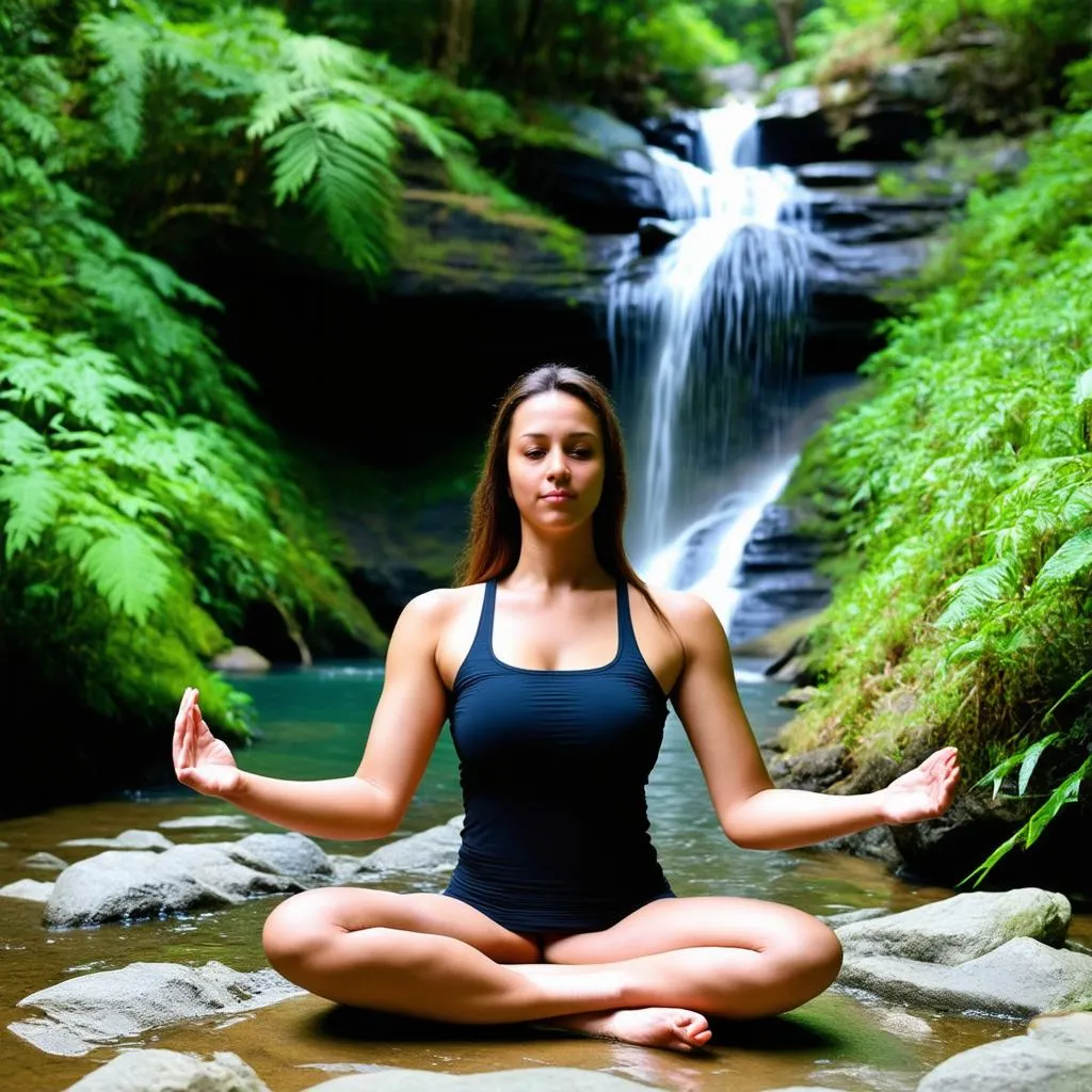 woman meditating