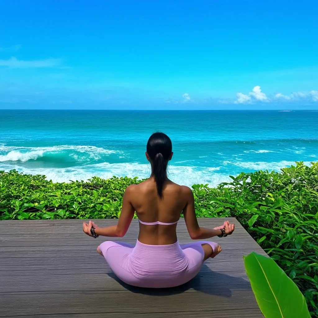 Woman Meditating in Bali