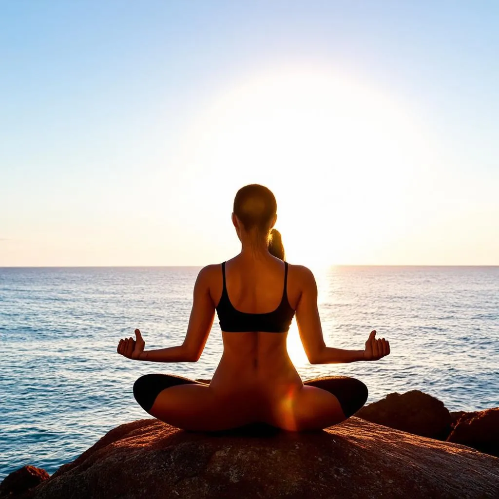 woman meditating