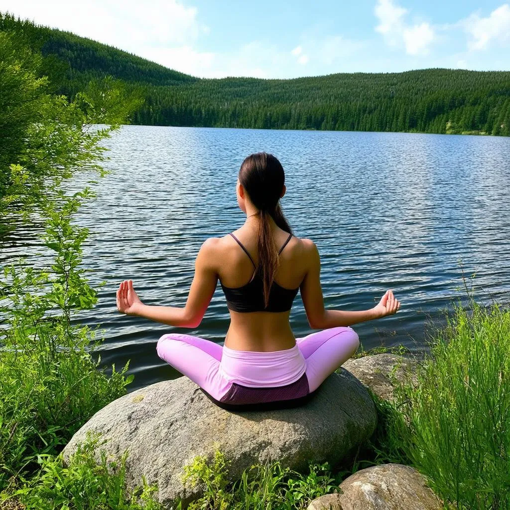 Woman Meditating in Nature