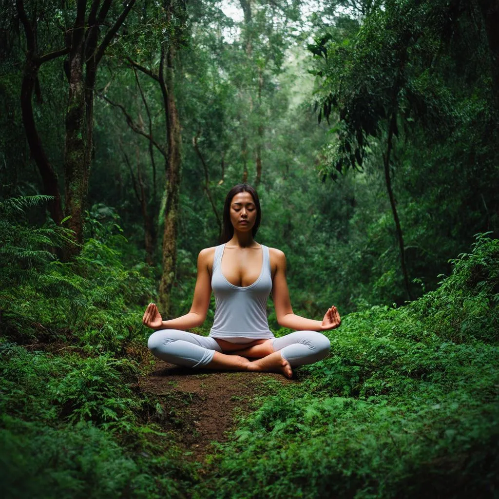 Woman Meditating in Nature