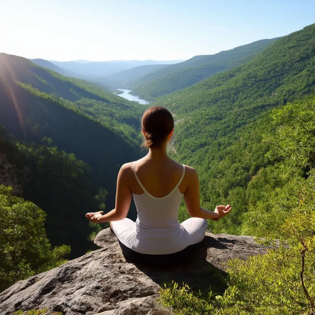 meditating-on-mountain