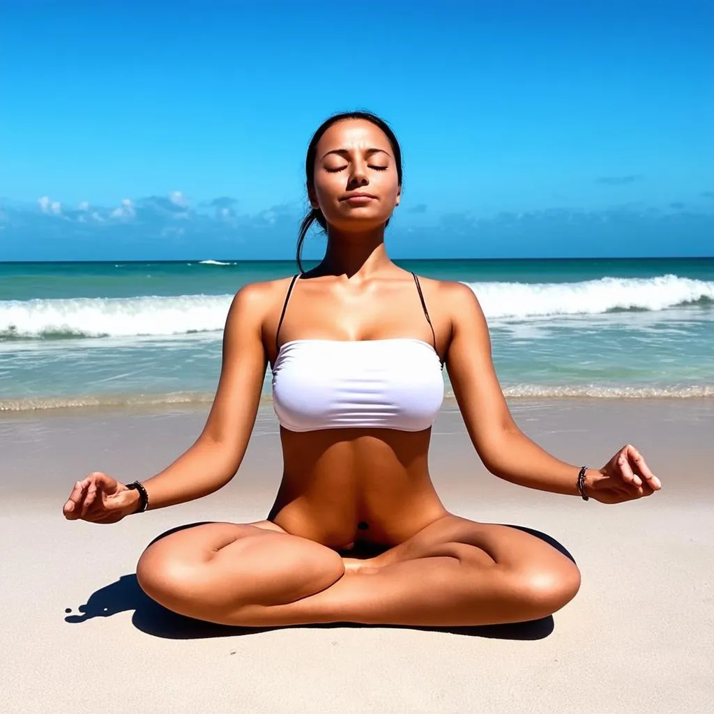 woman meditating