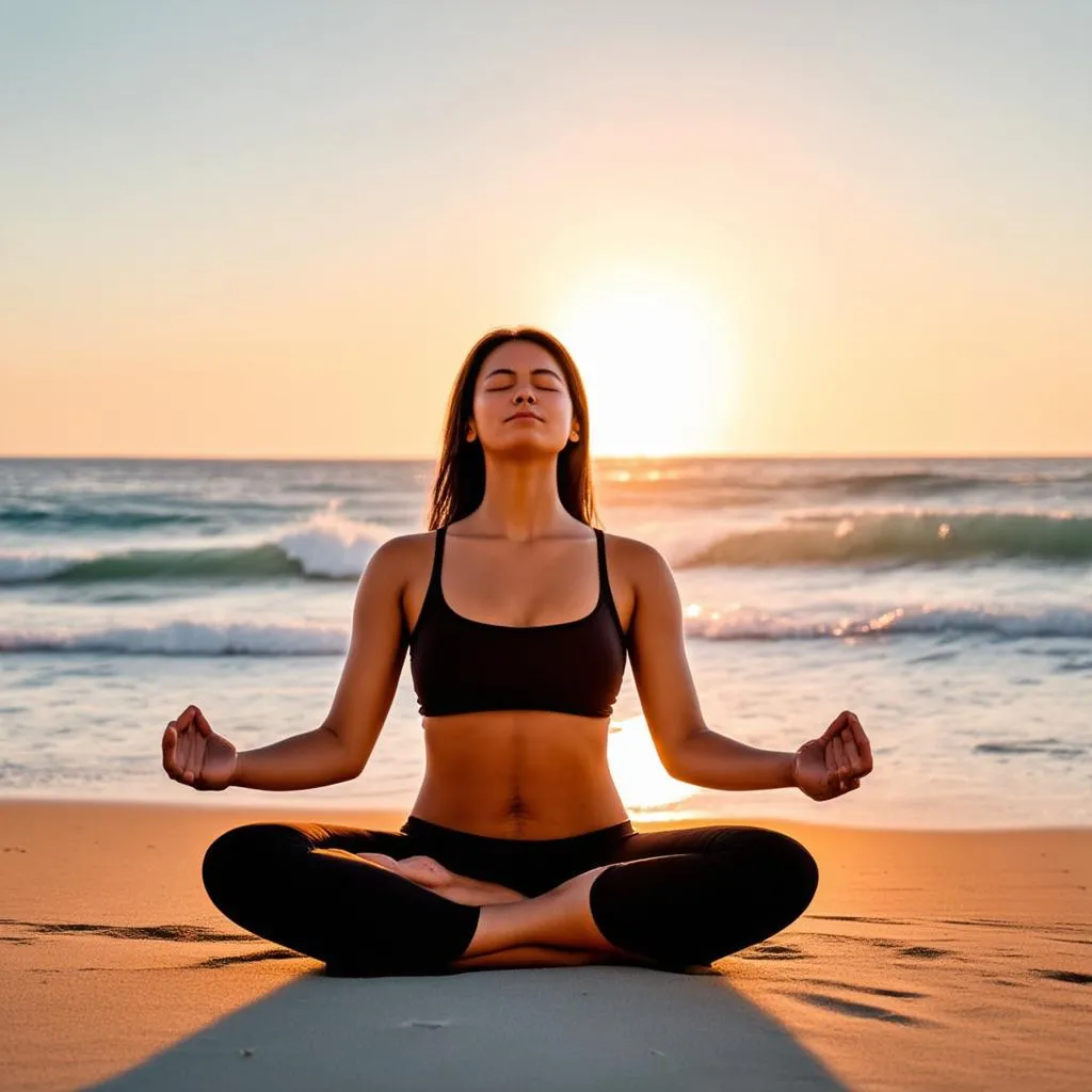 woman meditating