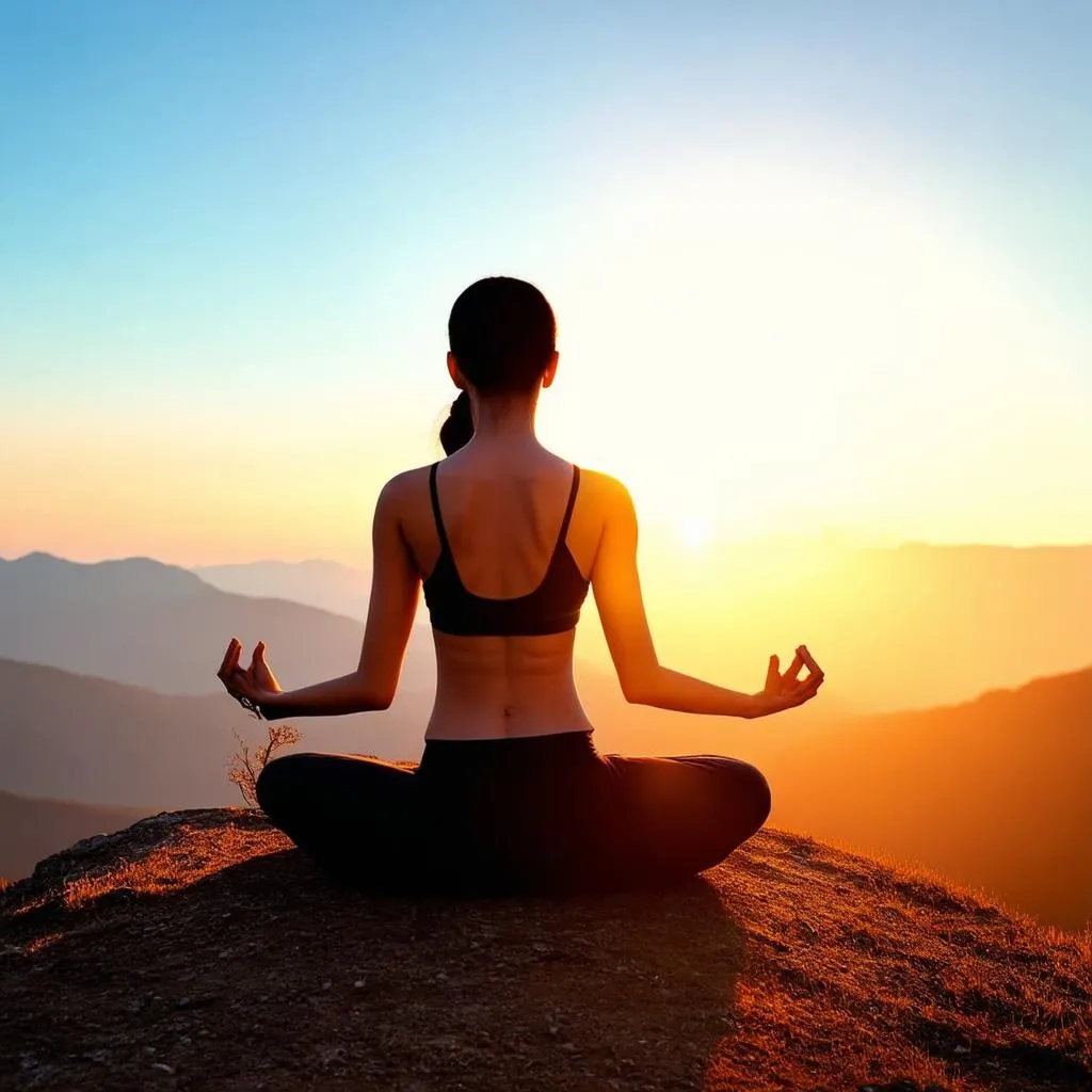 woman meditating