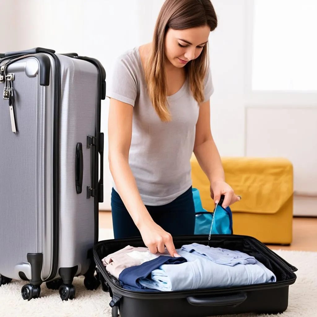 Woman Packing Suitcase