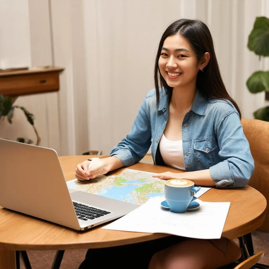 Woman Planning a Trip