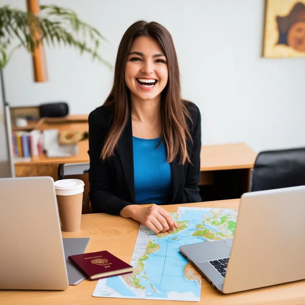 woman planning a trip