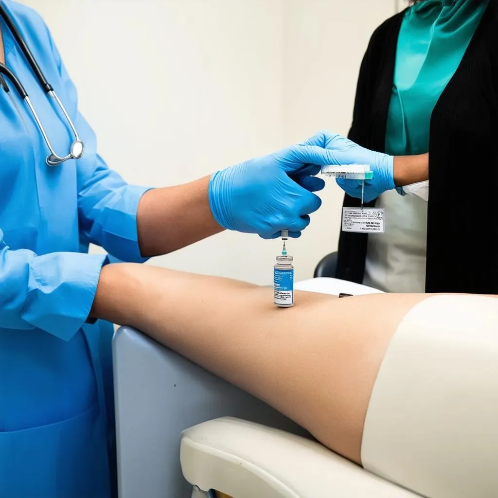 woman receiving vaccine