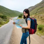 woman with backpack