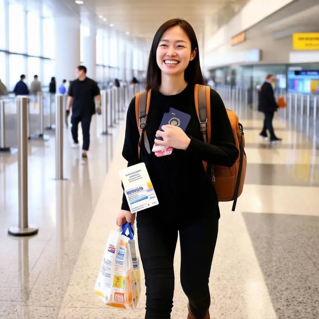 woman traveling with medication