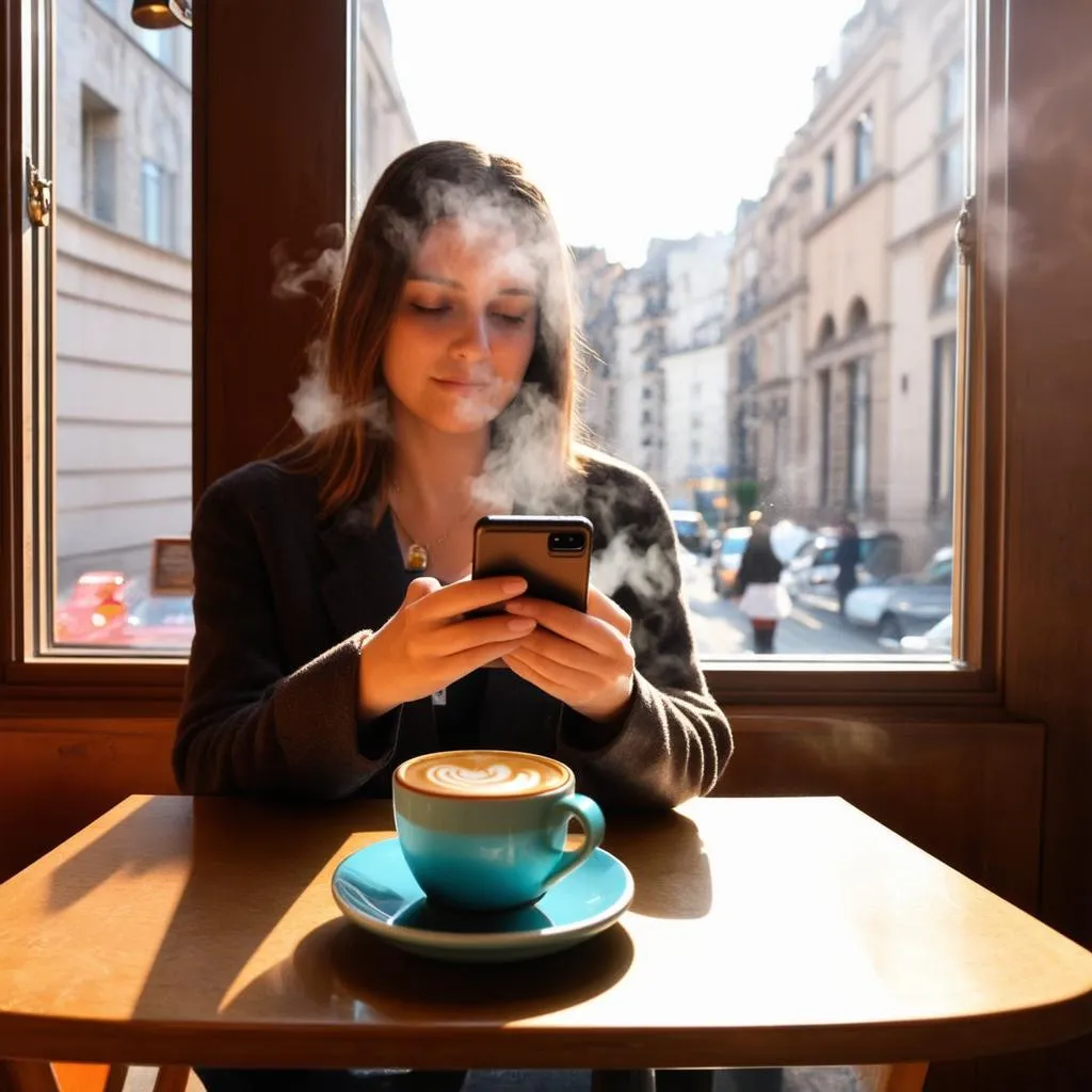 woman-phone-cafe