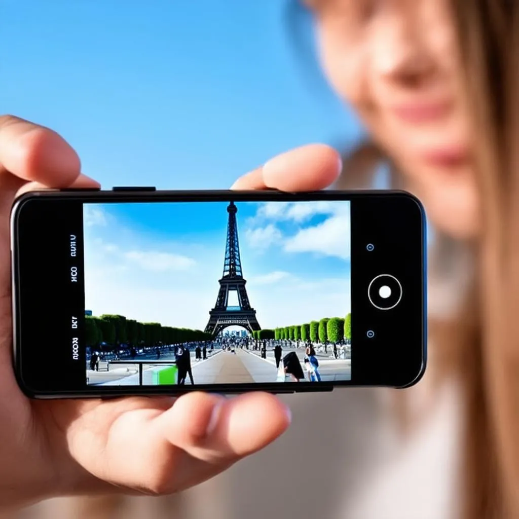 woman recording video