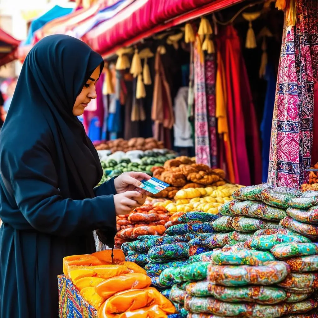 Using a Travel Card at a Local Market