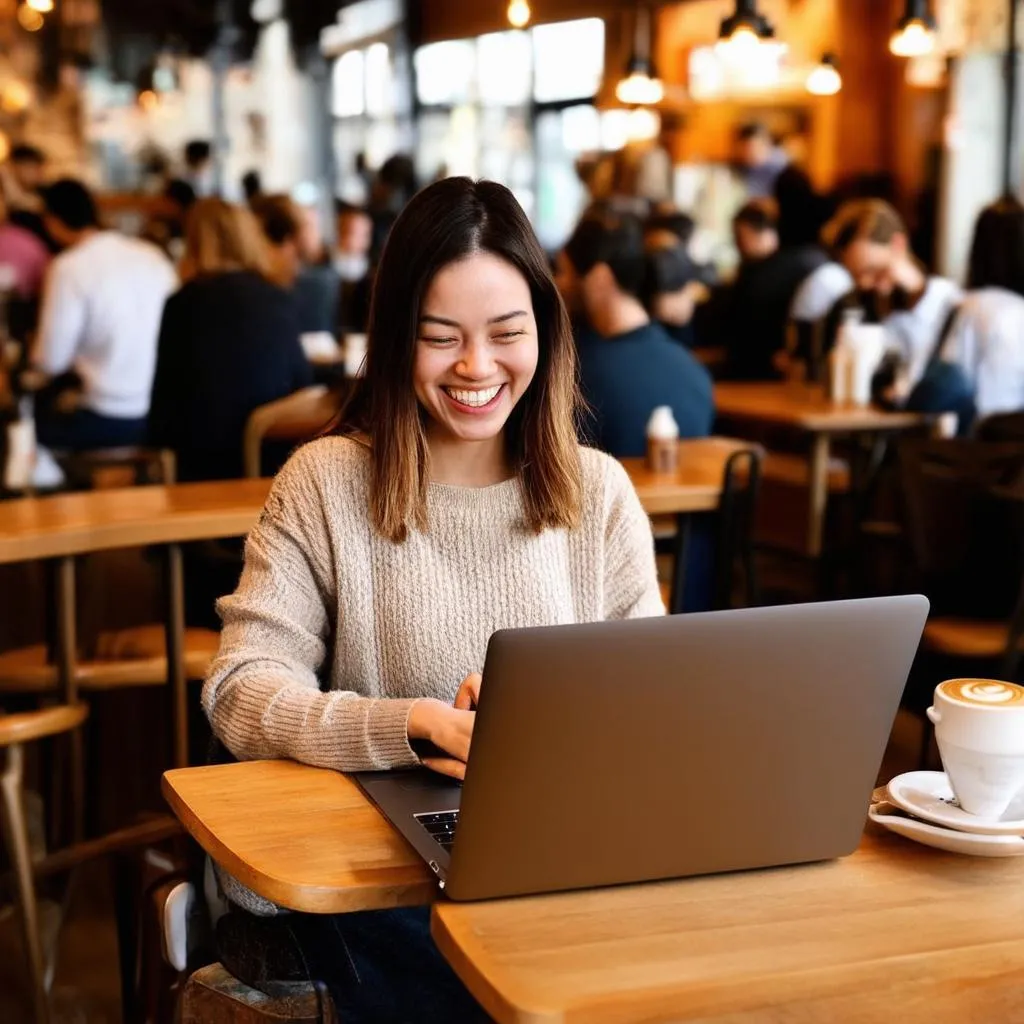 Remote Work in Cafe