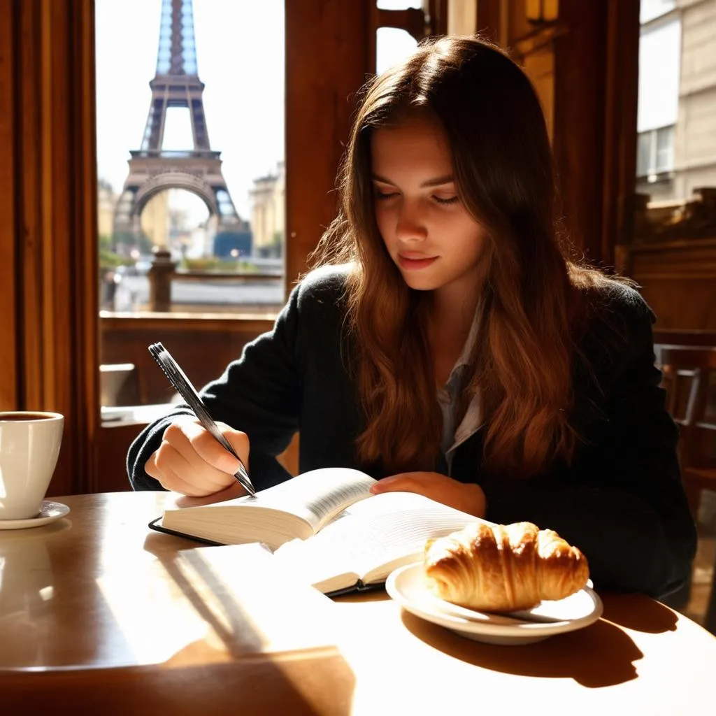 Writing in Cafe