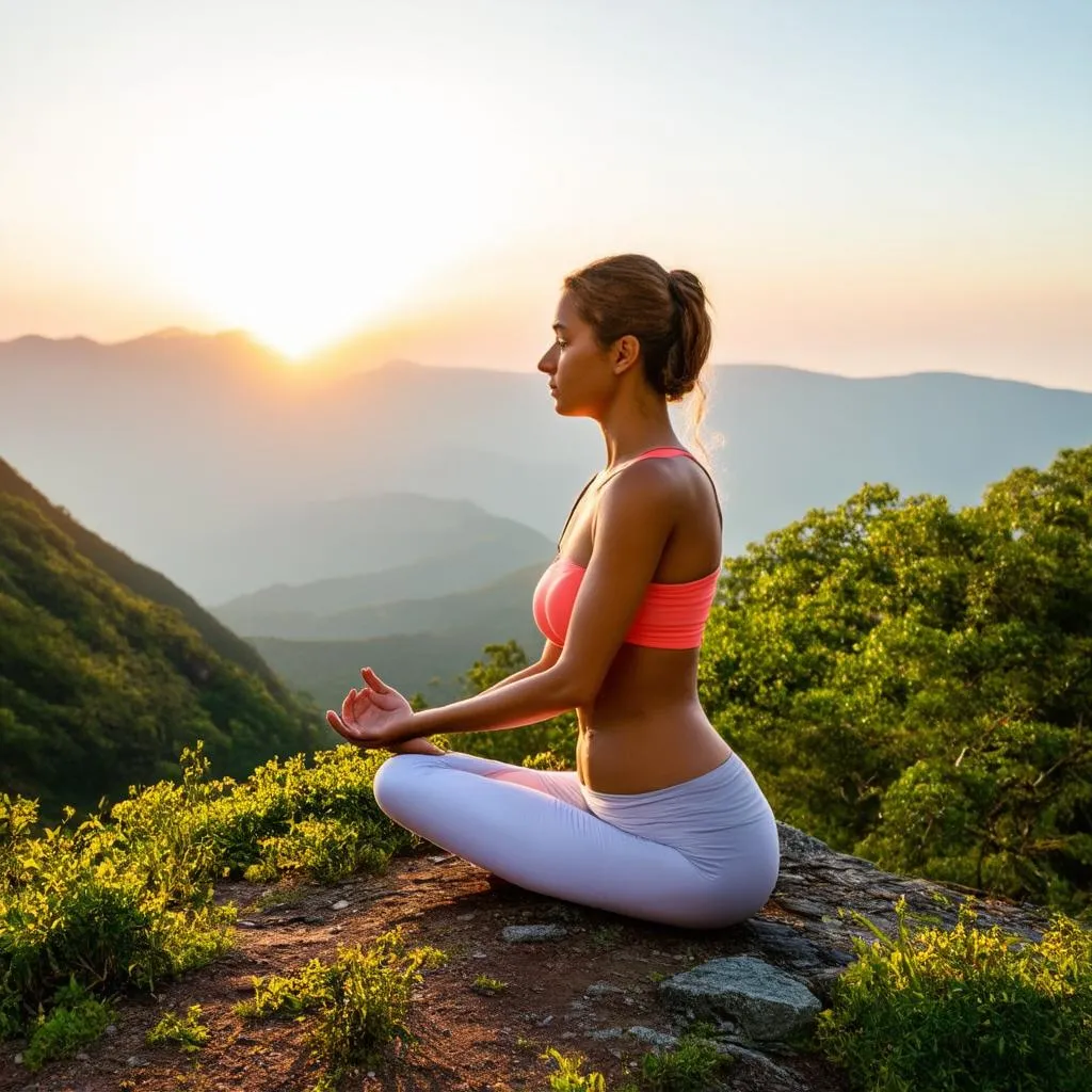 woman meditating