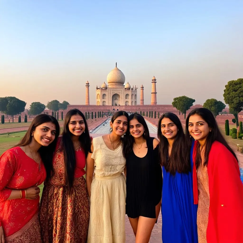 Women at Taj Mahal