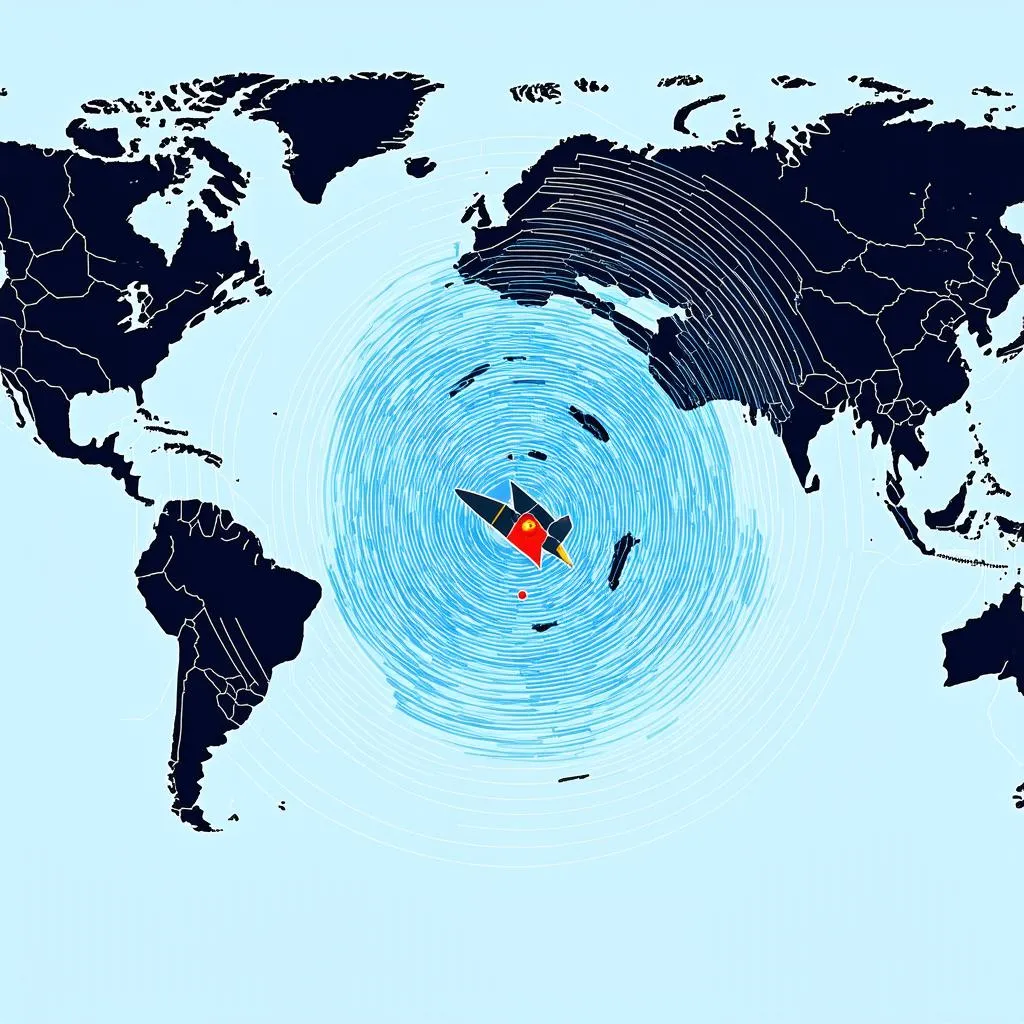 World Map with Missile Range