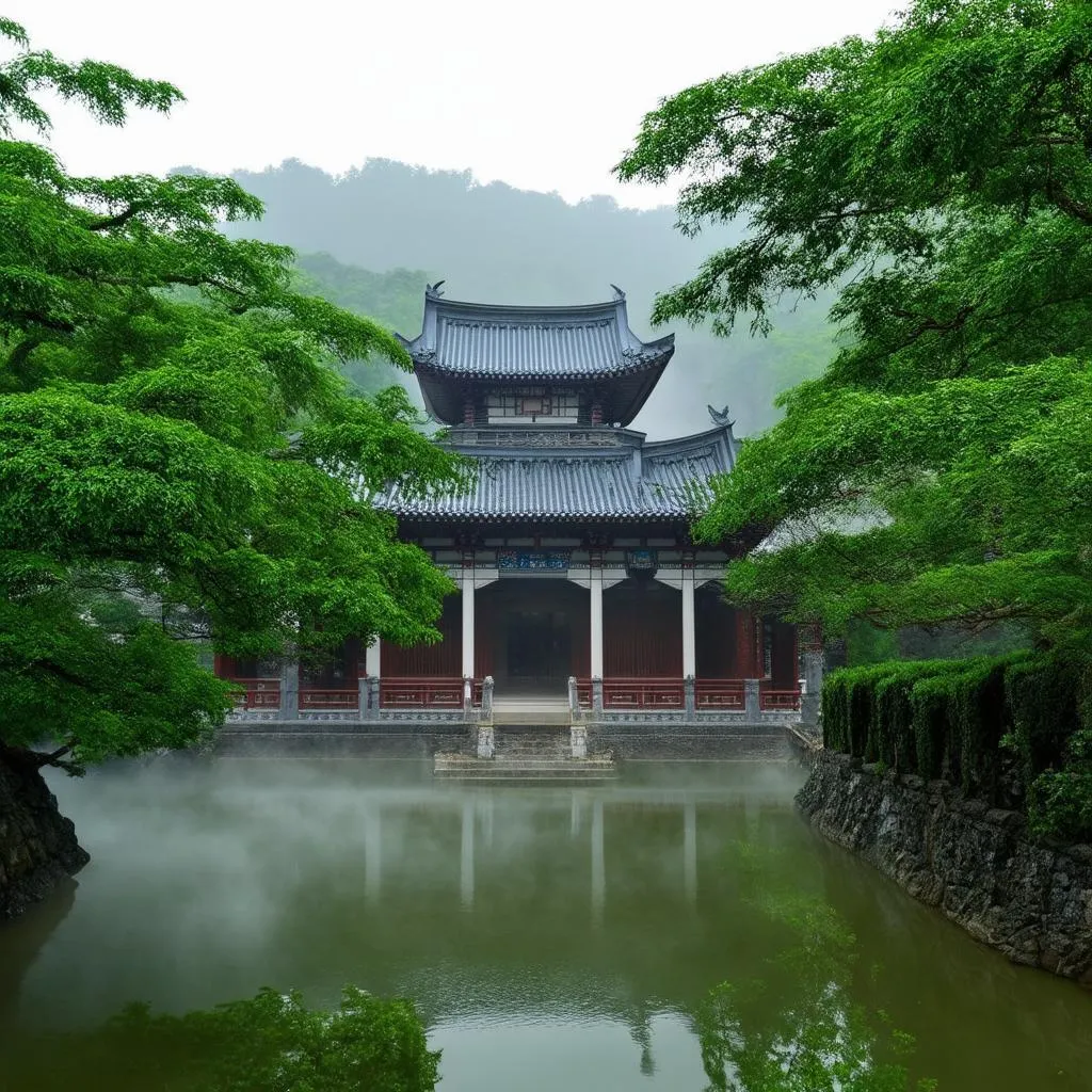 Wudang Mountains Temple in Forest