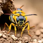 Yellow Jacket Near Nest