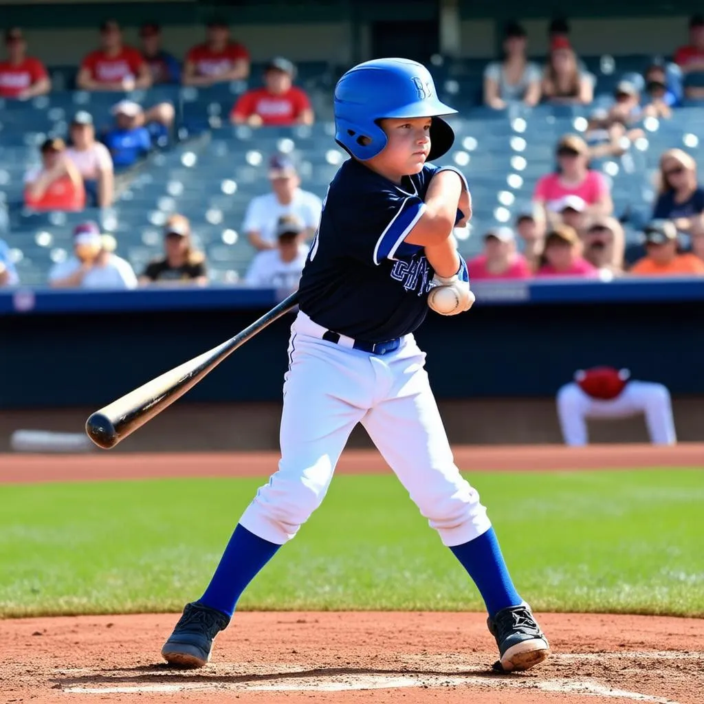 Young Baseball Player at Bat