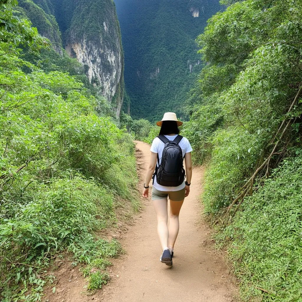 woman hiking